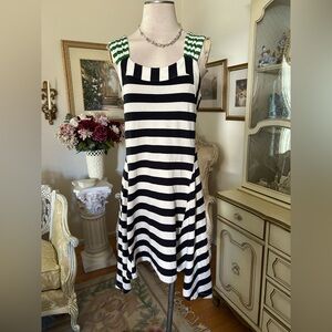 Anthropologie Almost New Striped Blue and White Sleeveless Dress Size M. C:4607